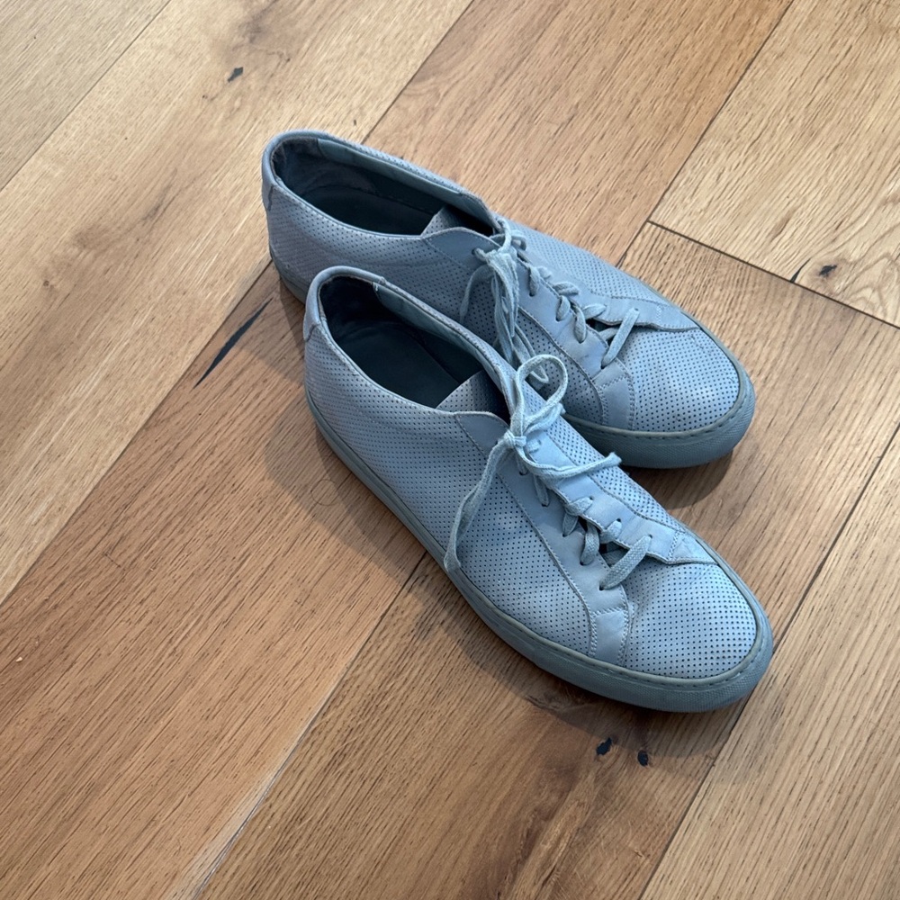 Common Projects Light Gray Perforated Sneakers - image 1